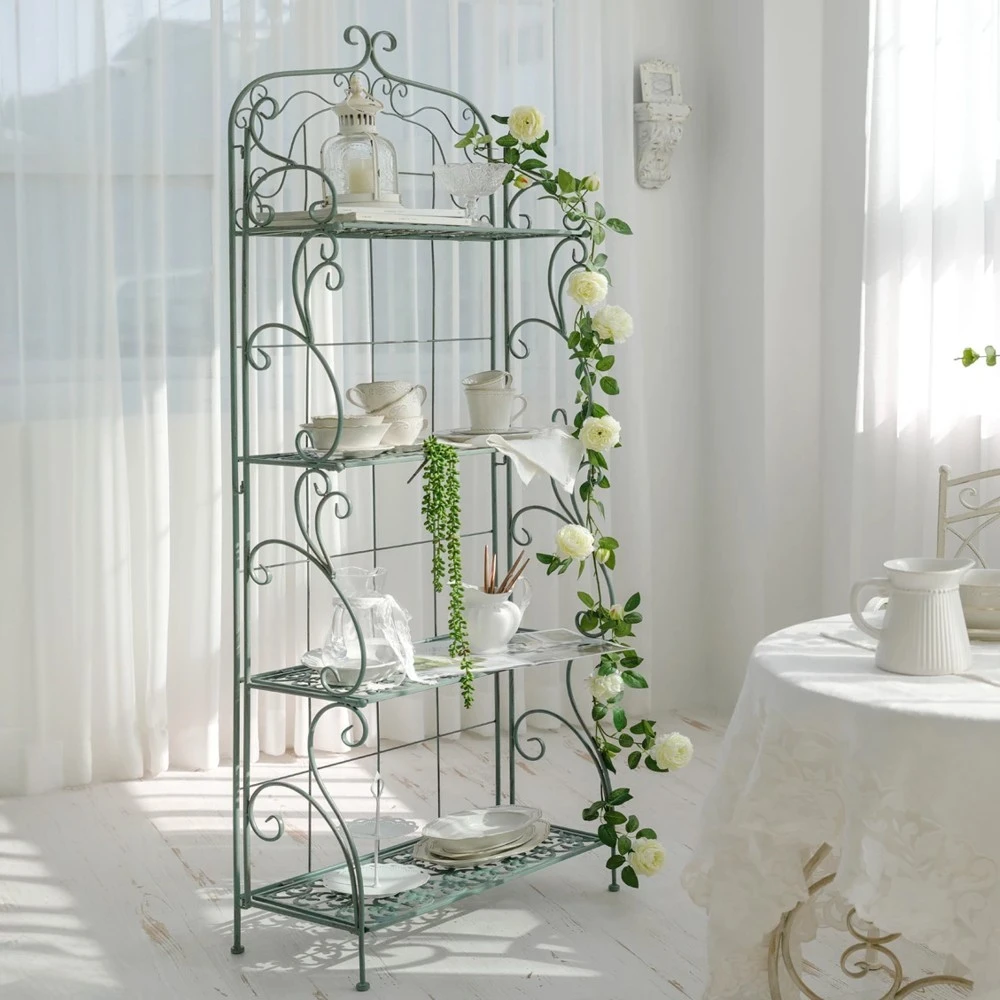 落地置物架室内客厅铁艺多层杂物手办收纳架盆栽花卉展示架可折叠