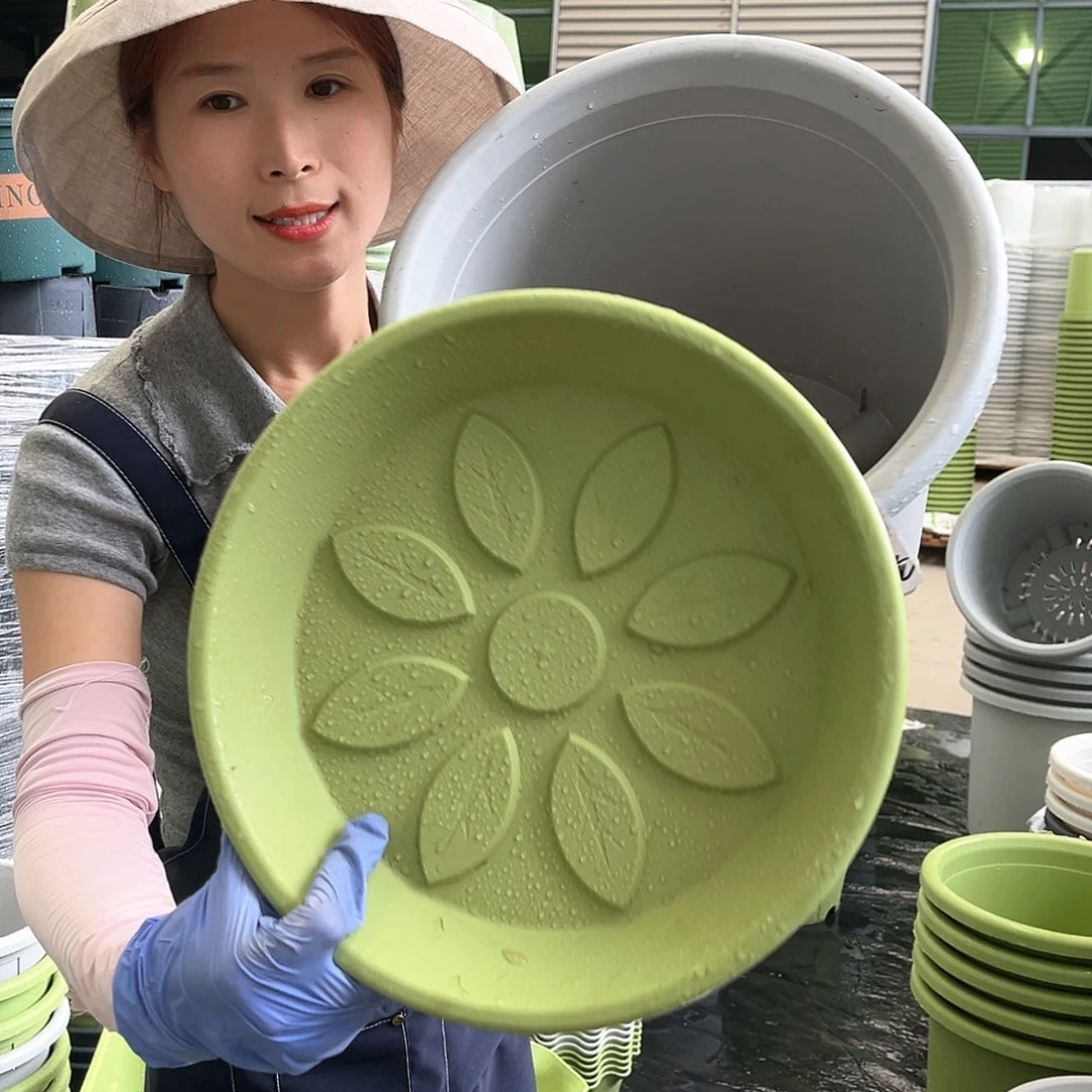 四季盆7#灰白色6个含托