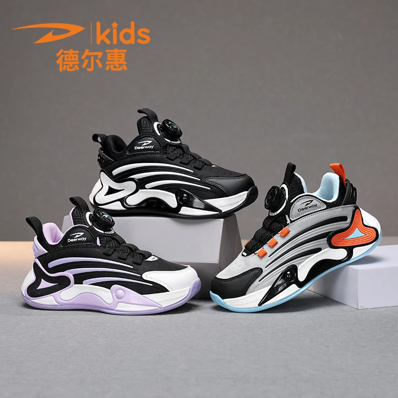 德尔惠男童轻便防滑运动鞋秋季新款中大童皮面防水儿童休闲跑步鞋