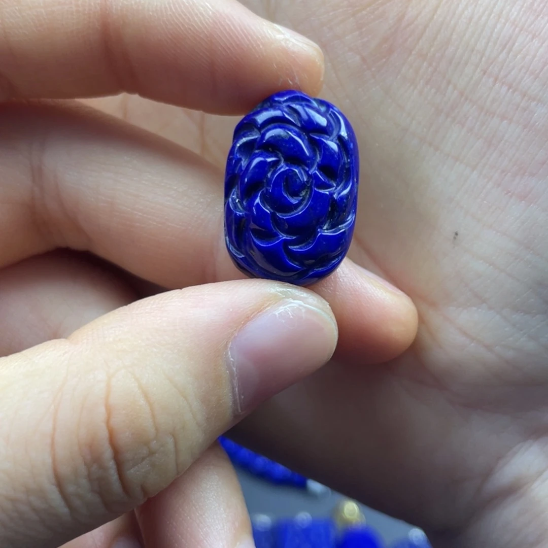 青金石未镶嵌花花