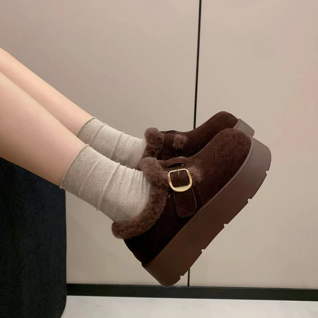 厚底增高加绒保暖勃肯鞋女冬季新款爆款雪地靴乐福棉鞋毛毛鞋