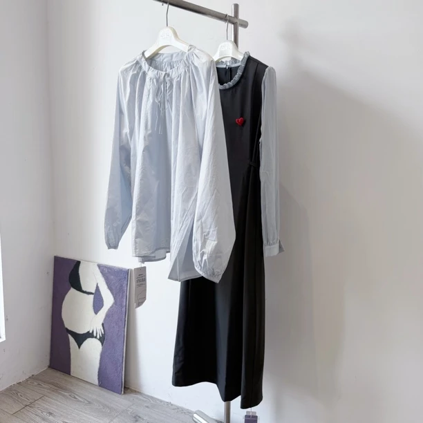 孕之彩秋季新款连衣裙 衬衫假两件西装面料孕妇时装