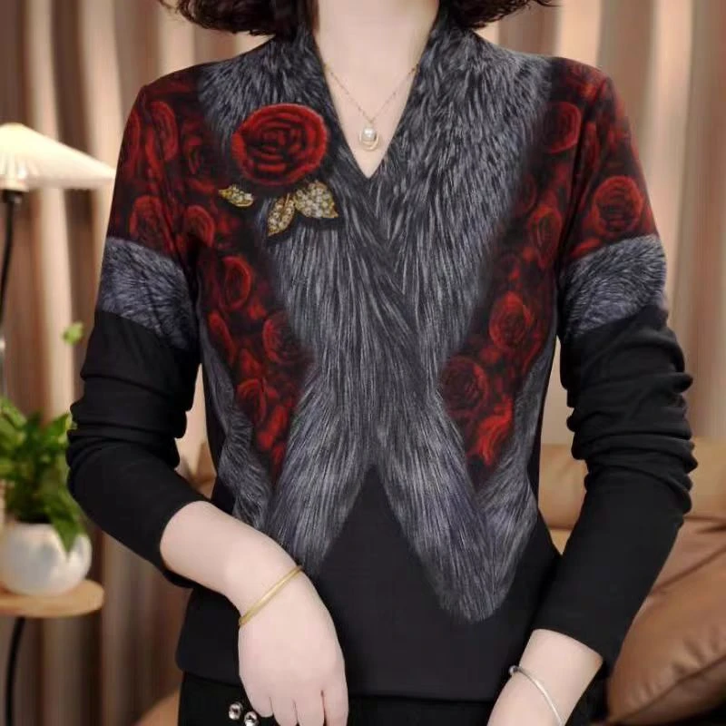 9220-27新款女士V领上衣