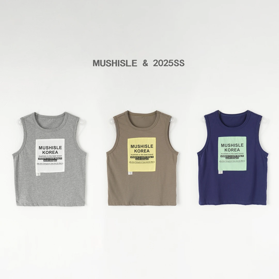 【MUSHISLE】阿又夏季童装儿童男童中大童纯棉印花无袖背心85267X