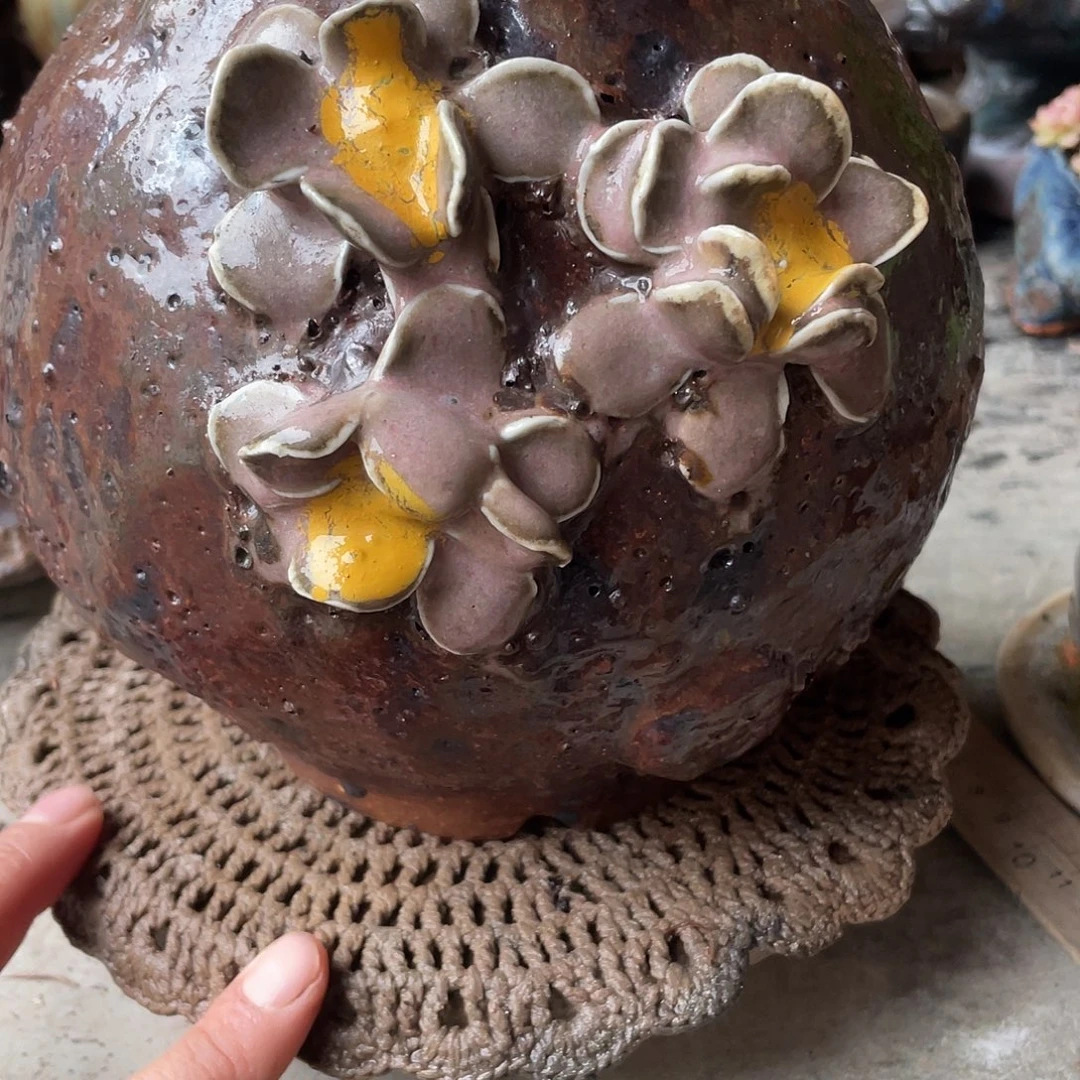 新店福利手工粗陶高温花盆