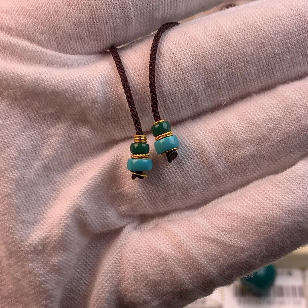 绿松石18K金镶嵌配饰蕊4.6