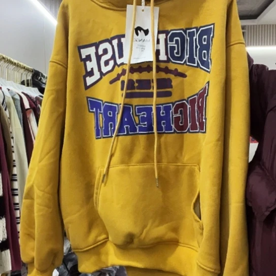 黄色加绒卫衣福利清版