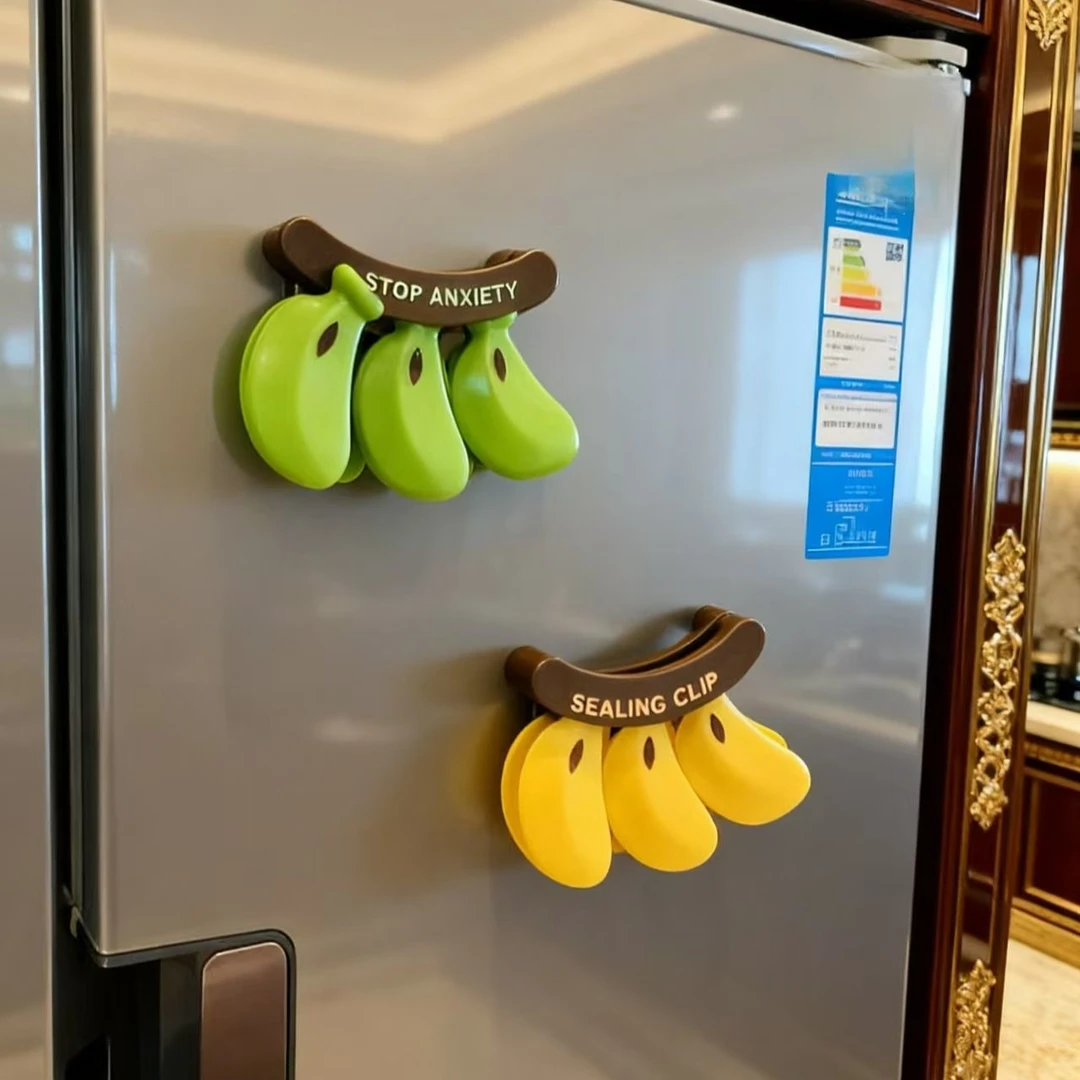 多功能卡通封口夹磁吸香蕉封口夹冰箱贴食品密封夹防潮发霉创意可