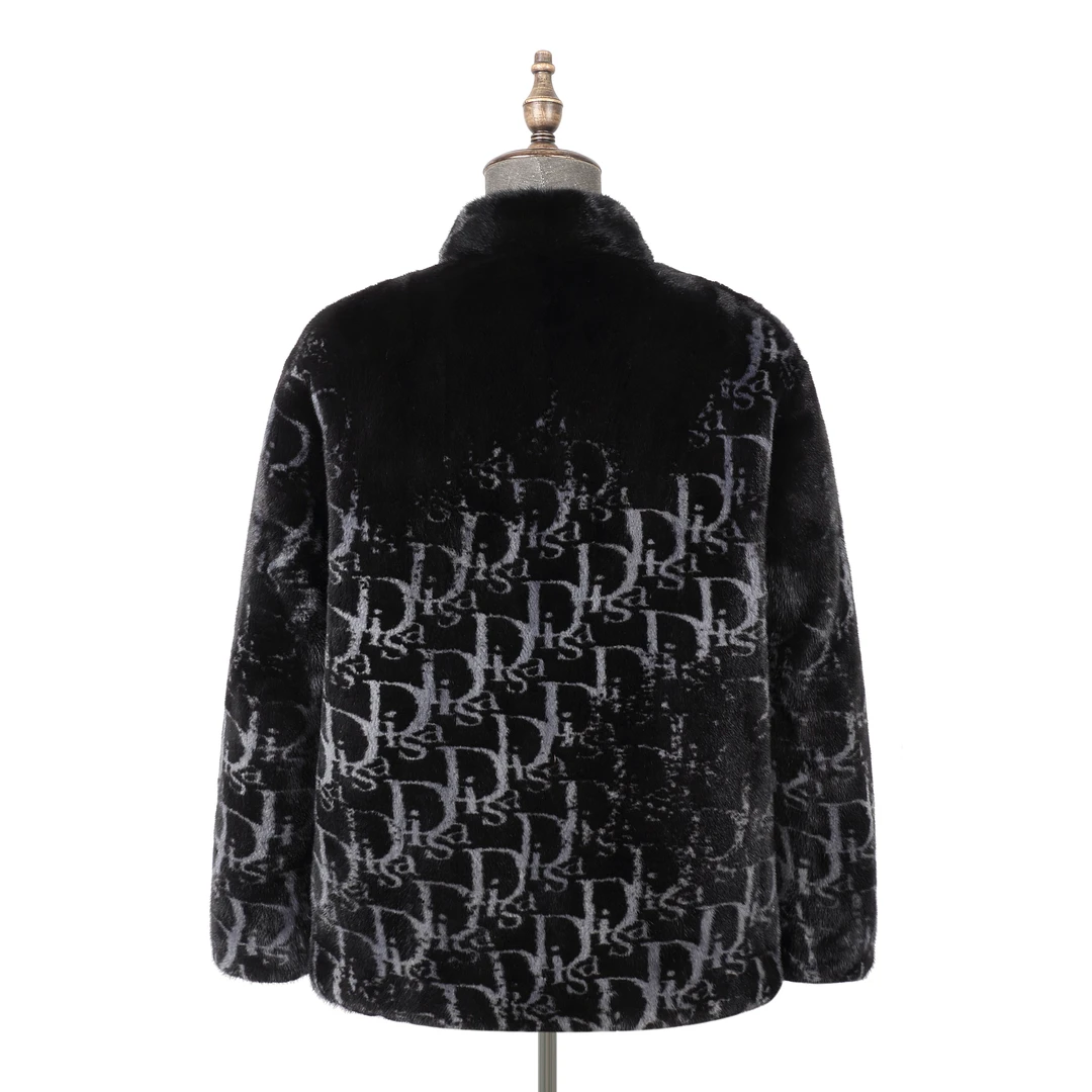 时尚小众潮流印花道袍进口男士水貂皮草外套