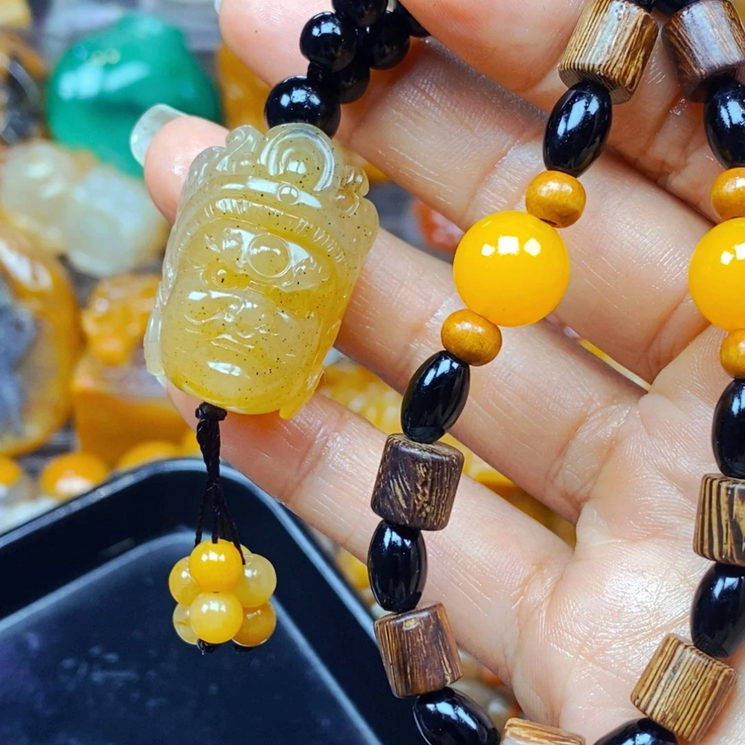 未镶嵌石英质玉（黄龙玉）吊坠(不含链)
