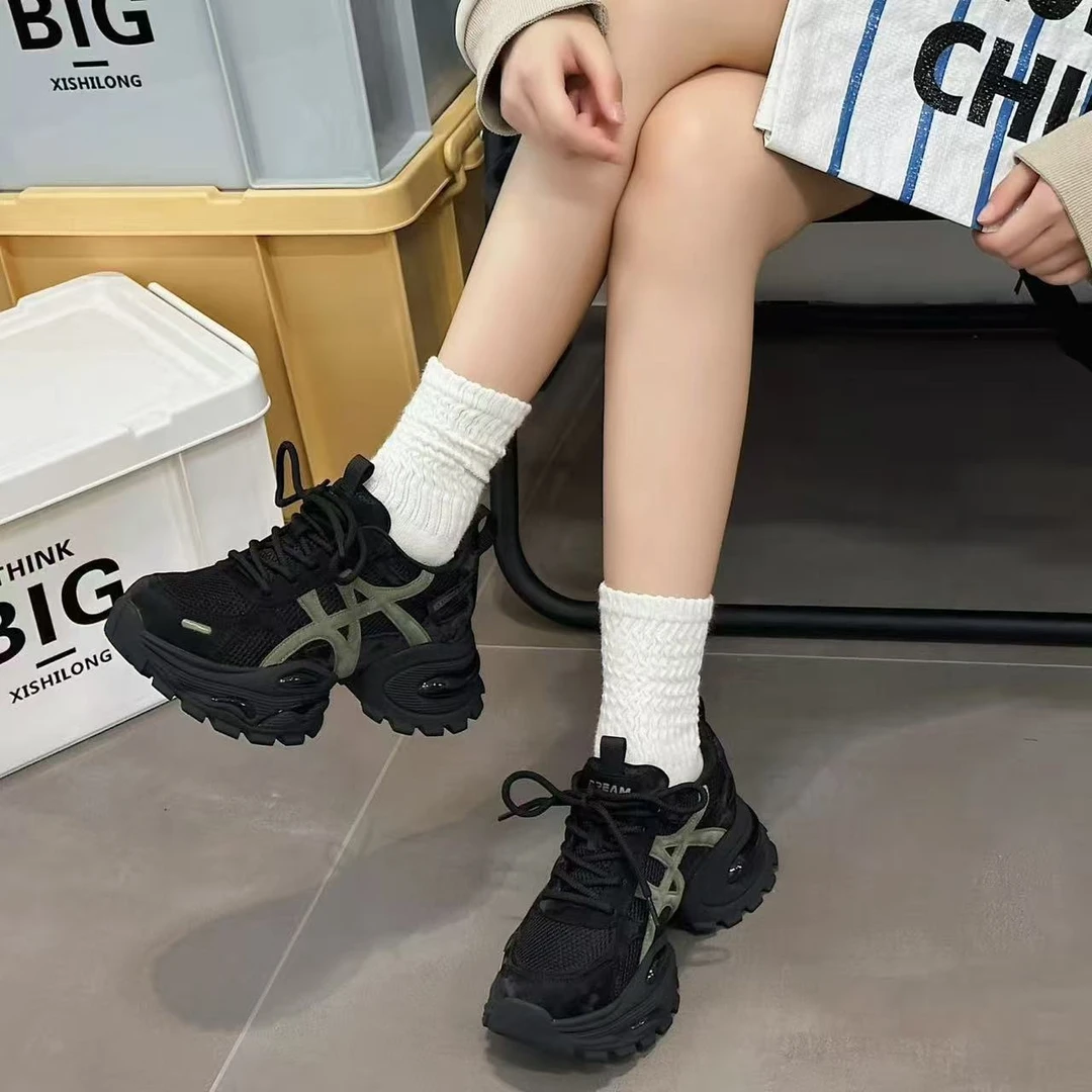 MJH设计感老爹鞋新款女冬季超火爆款时尚增高厚底休闲运动鞋棉鞋