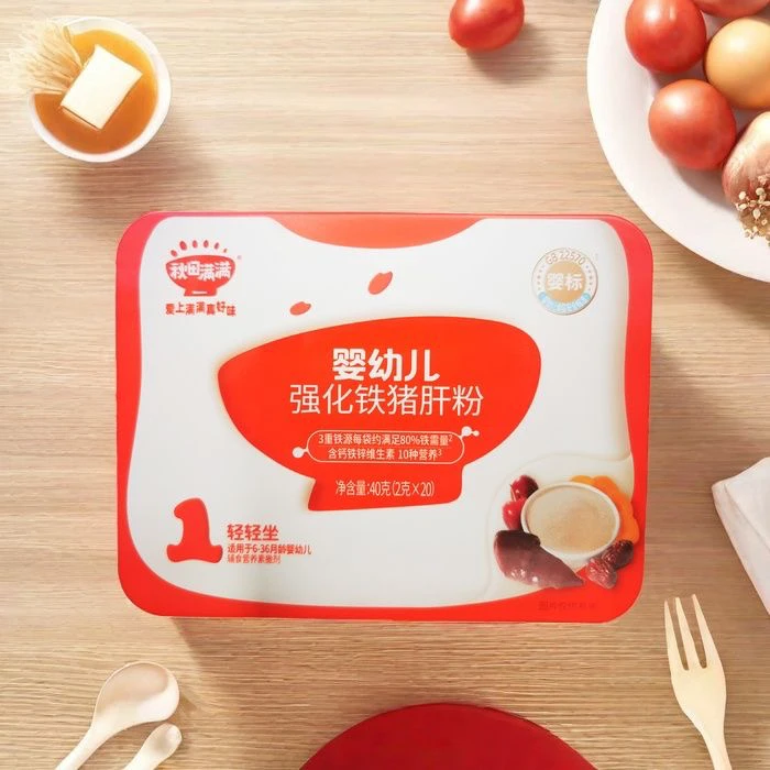 秋田满满婴幼儿强化铁猪肝粉调味料宝宝辅食拌饭料40g一盒