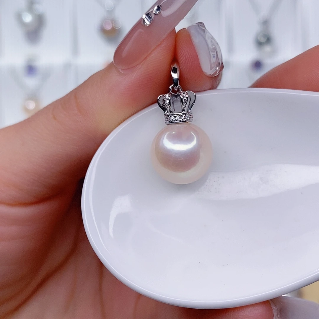 吊坠(赠链)淡水珍珠银S925镶嵌12➕