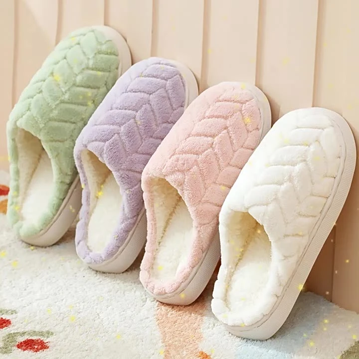 2025新款秋冬季室内家居防滑厚底加绒毛毛情侣拖鞋男棉拖鞋女士