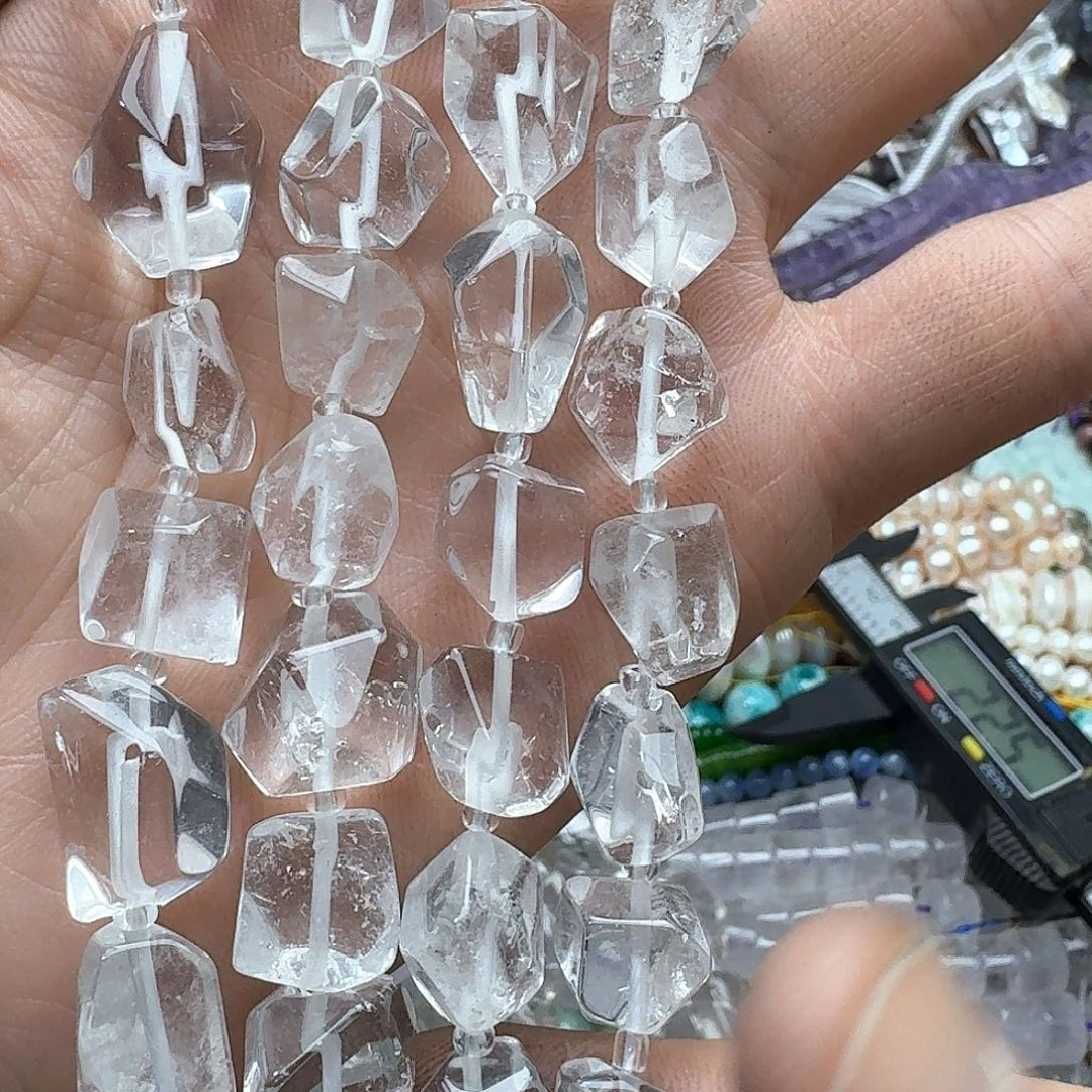 玛瑙/玉髓未镶嵌珠宝半成品一条12mm白水晶