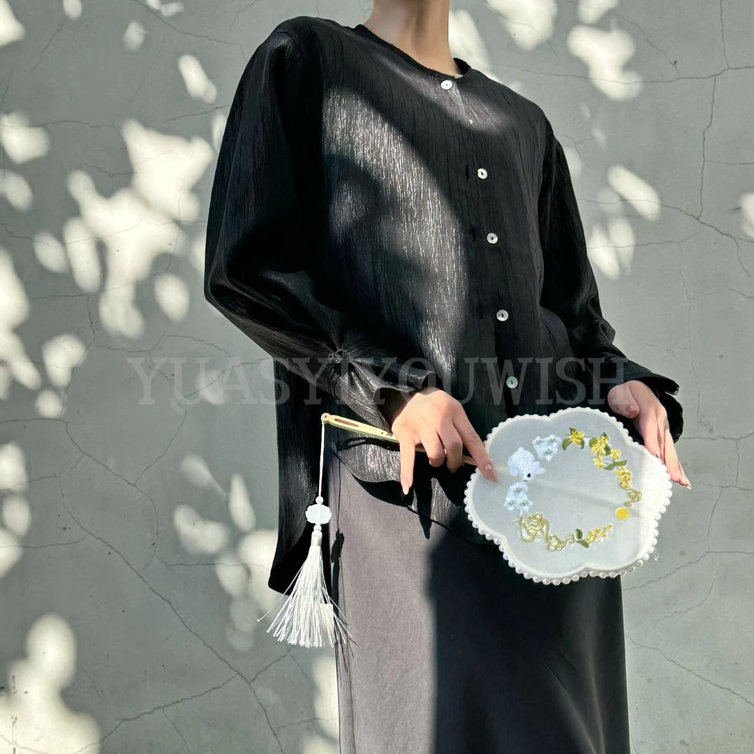 YUASYIYOUWISH|“丁达尔上衣”设计师版型暗纹气质上衣