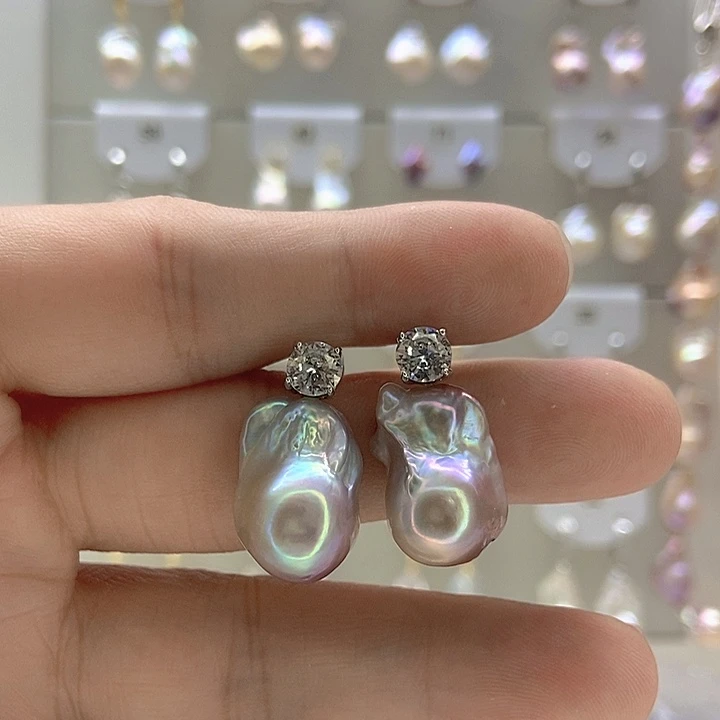 小***囍颈饰淡水珍珠银S925镶嵌