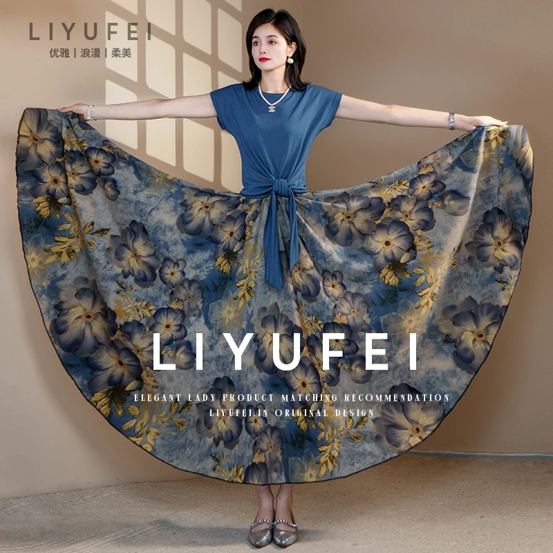 【一裙三穿】国色天香印花半身裙夏季2025新款大摆a字裙半身长裙