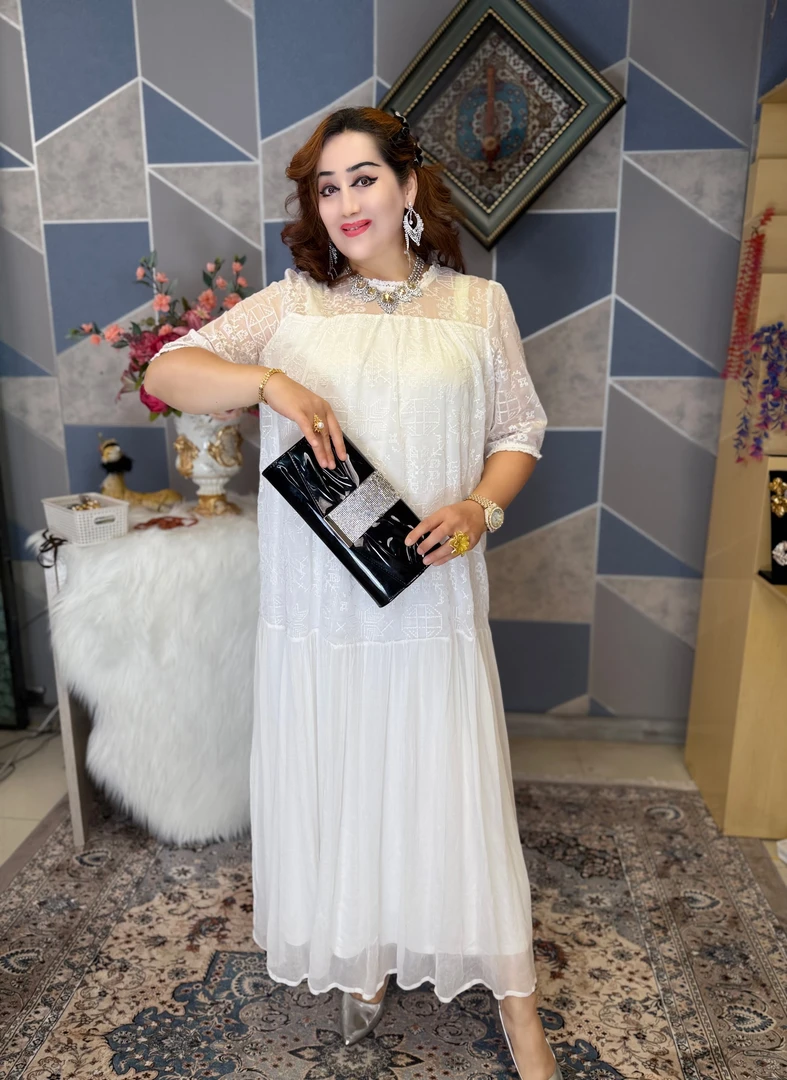 时尚洋刺绣连衣裙—-5036