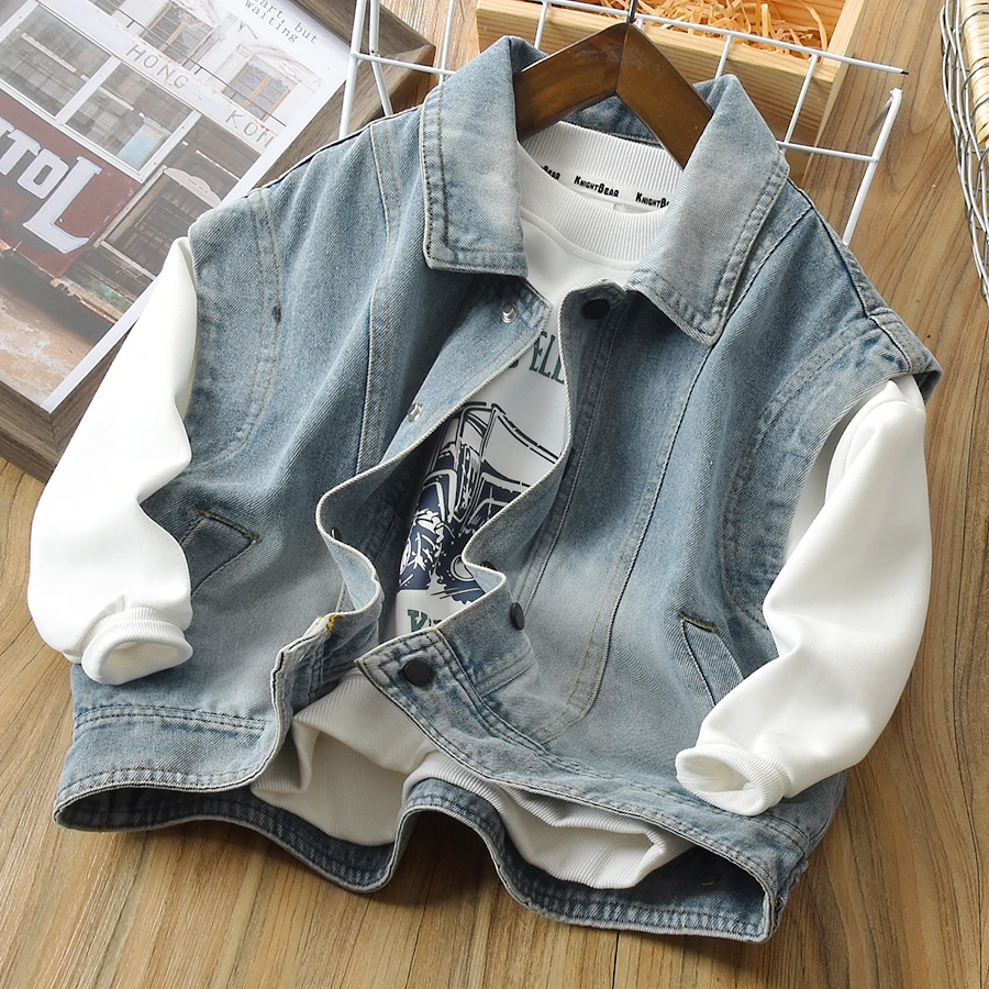儿童牛仔马甲秋装2024新款儿童中大童休闲百搭时尚MJ5252