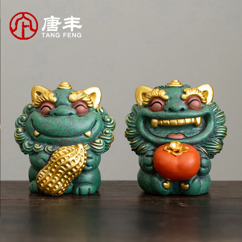 唐丰好事发生青砂石茶宠摆件家用办公茶台装饰小茶虫茶玩2025新款