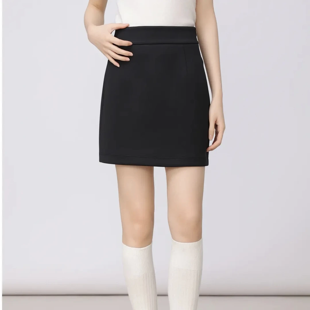 AMASS/阿玛施早春新款气质个性休闲百搭纯色高腰短裙半身裙520046