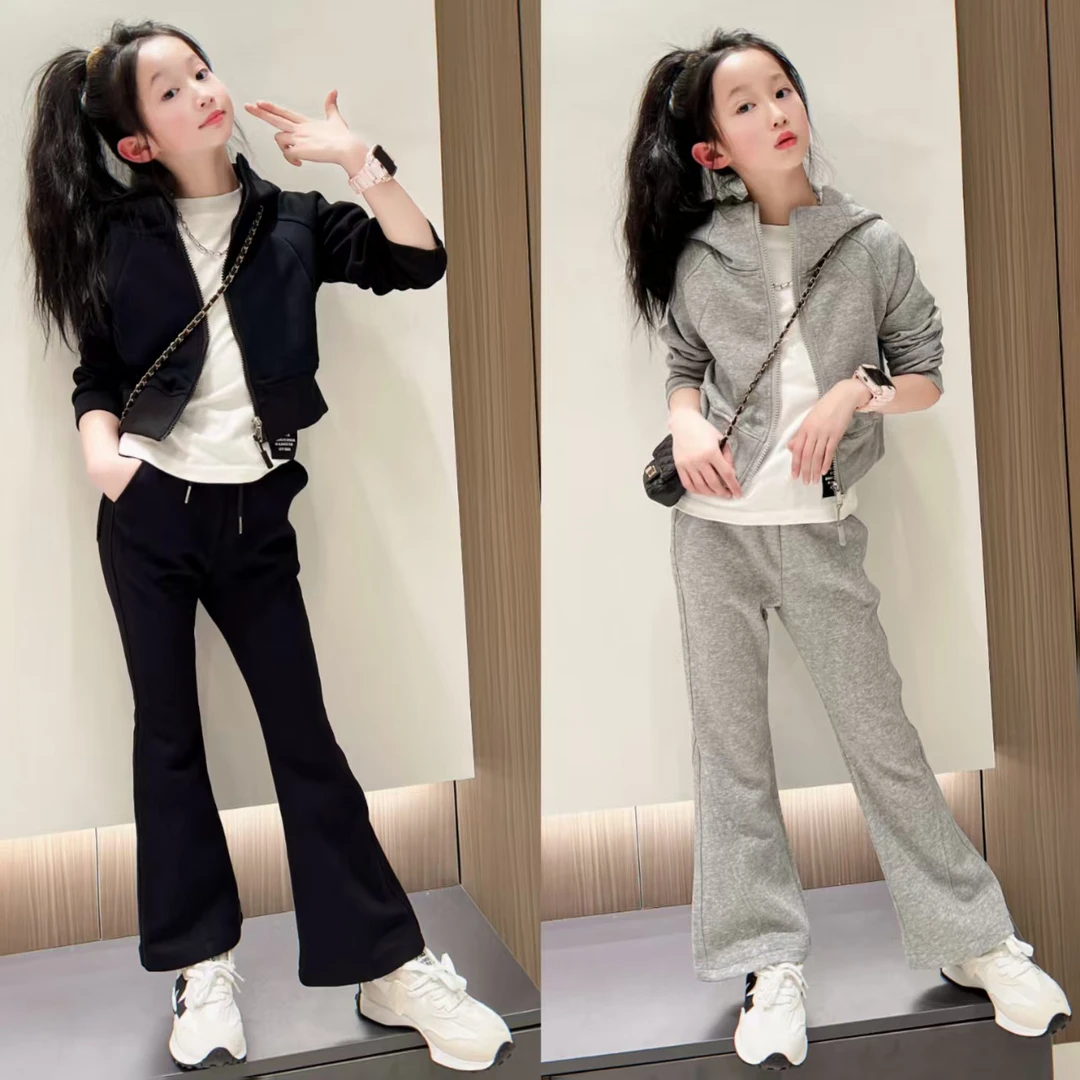 女童超好看运动套装2025新款儿童春装时尚洋气女大童多春童装裤子