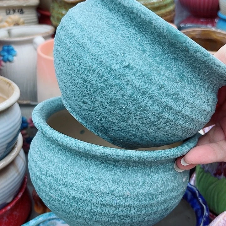 多肉绿植陶瓷花盆9.9包邮，有孔