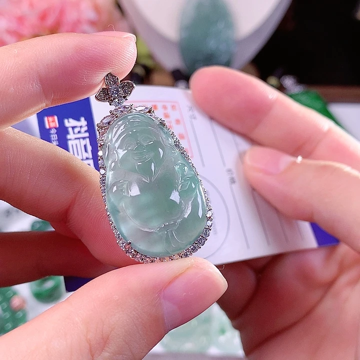 翡翠银S925镶嵌颈饰翡翠