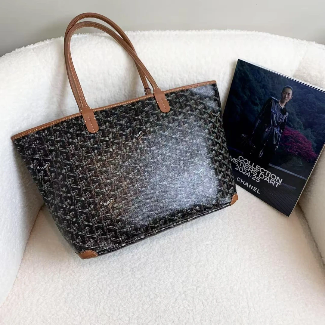 95新 Goyard 壹臻/棕色老花拉链款tote小号 20年 70808628