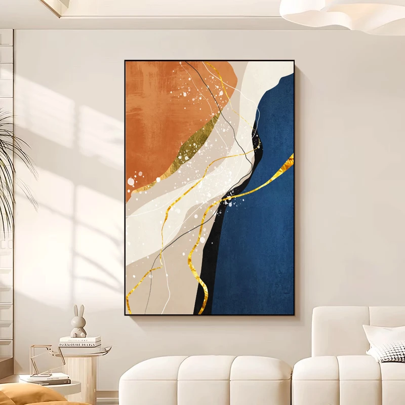 现代简约客厅晶瓷钢化平面装饰画沙发背景墙壁玄关轻奢奶油风软装