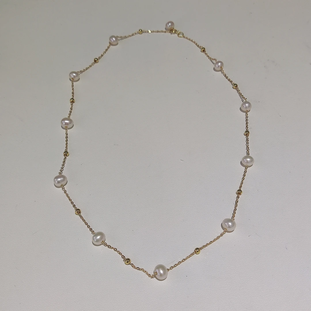 淡水珍珠 满天星珍珠项链 5-6mm (2JT)