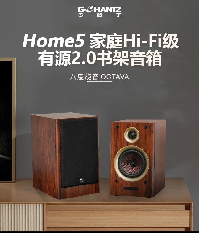 八度旋音Home5-HiFi高保真立体声有源书架音响丹麦丹特声国际大牌