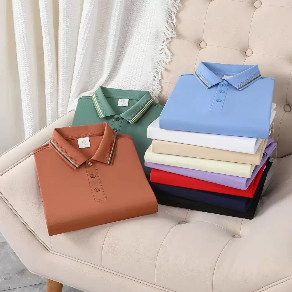 【A01-A60】新款轻奢商务休闲男士T恤桑蚕丝短袖百搭上衣