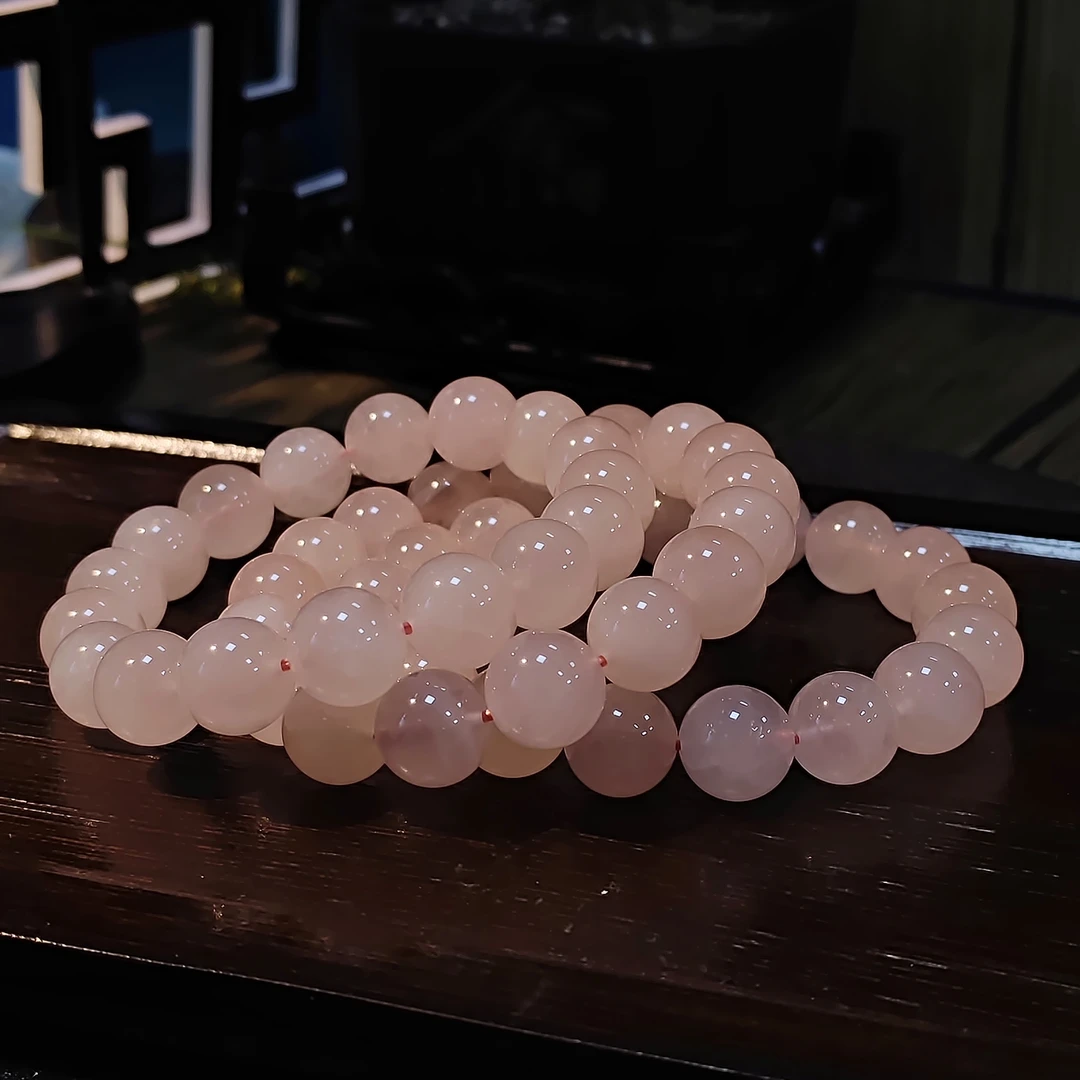 【拾晶轩】天然粉水晶单圈手链 多样性发一件 约12mm 018CK