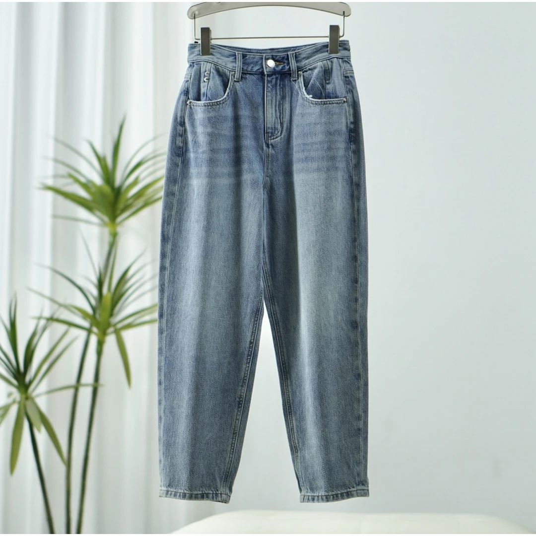 【三C・伊】 Y739 女装秋百搭哈伦牛仔长裤牛仔蓝Y22310203N40