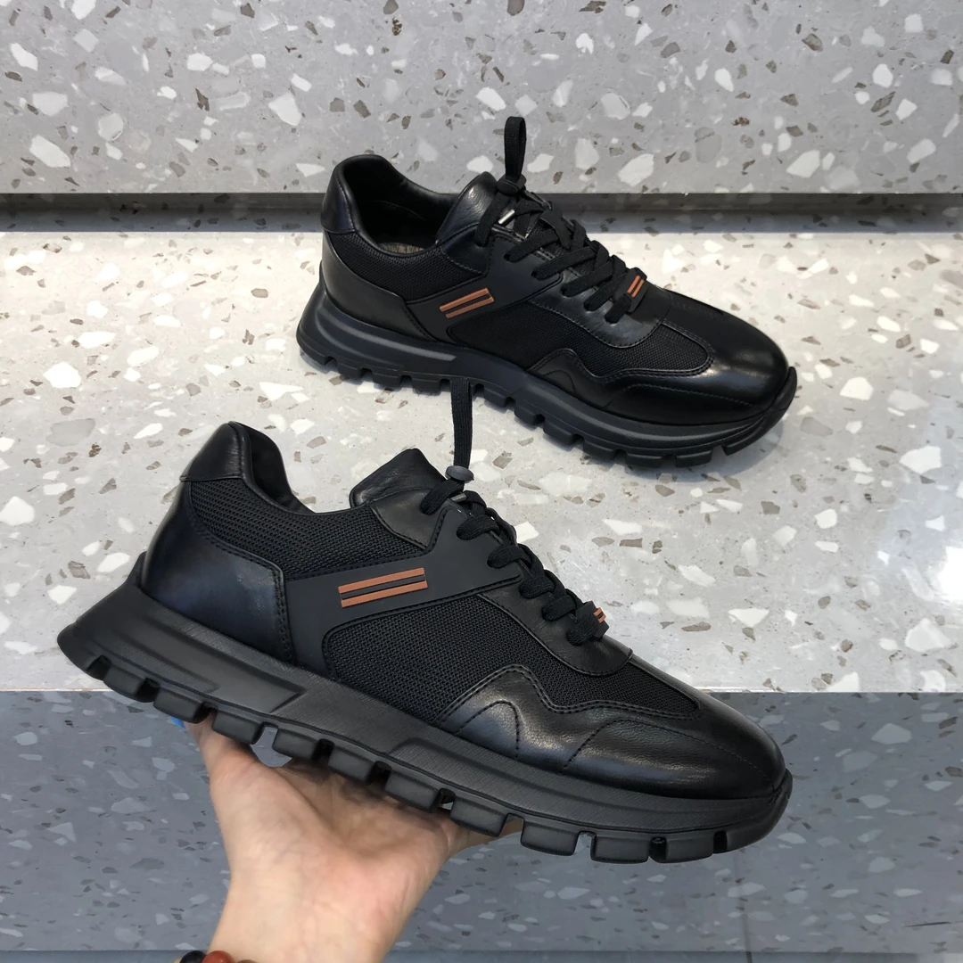 百搭厚底男鞋休闲网面运动鞋时尚休闲鞋黑色新款阿甘鞋黑透气夏季