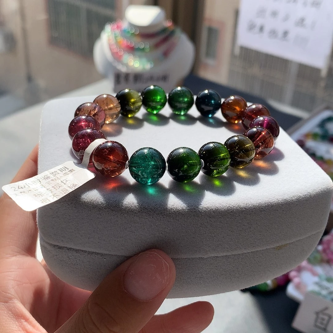 定制碧玺未镶嵌素圈老矿色标