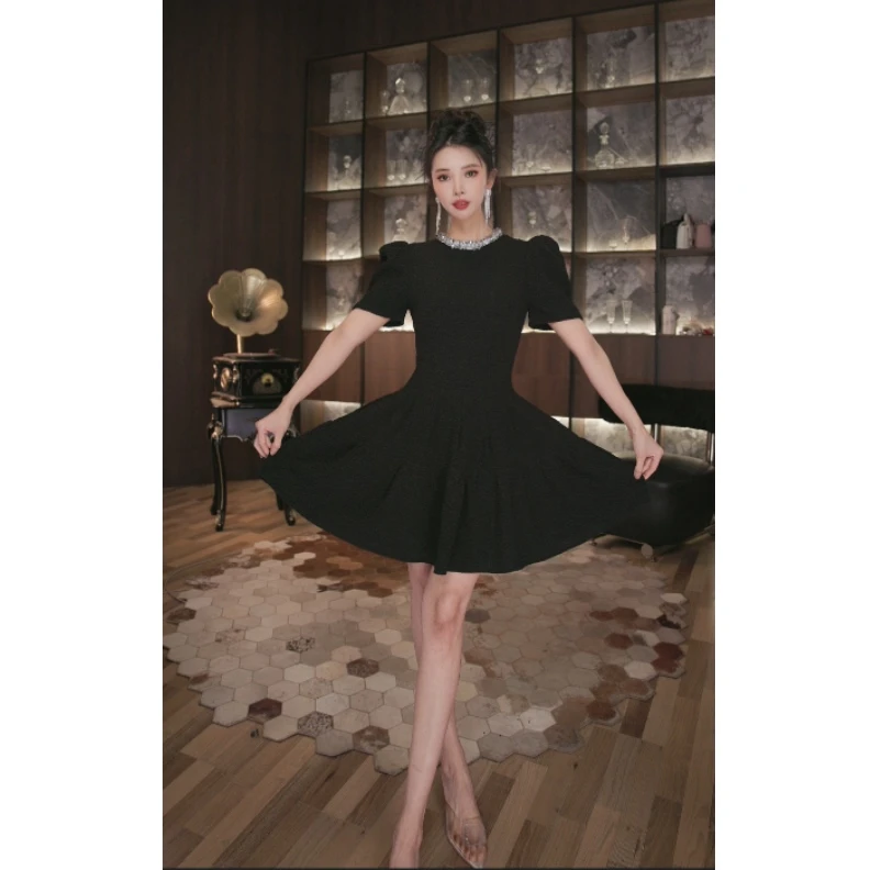 六爻定制 法式赫本风名媛显瘦优雅时尚连衣裙 21665