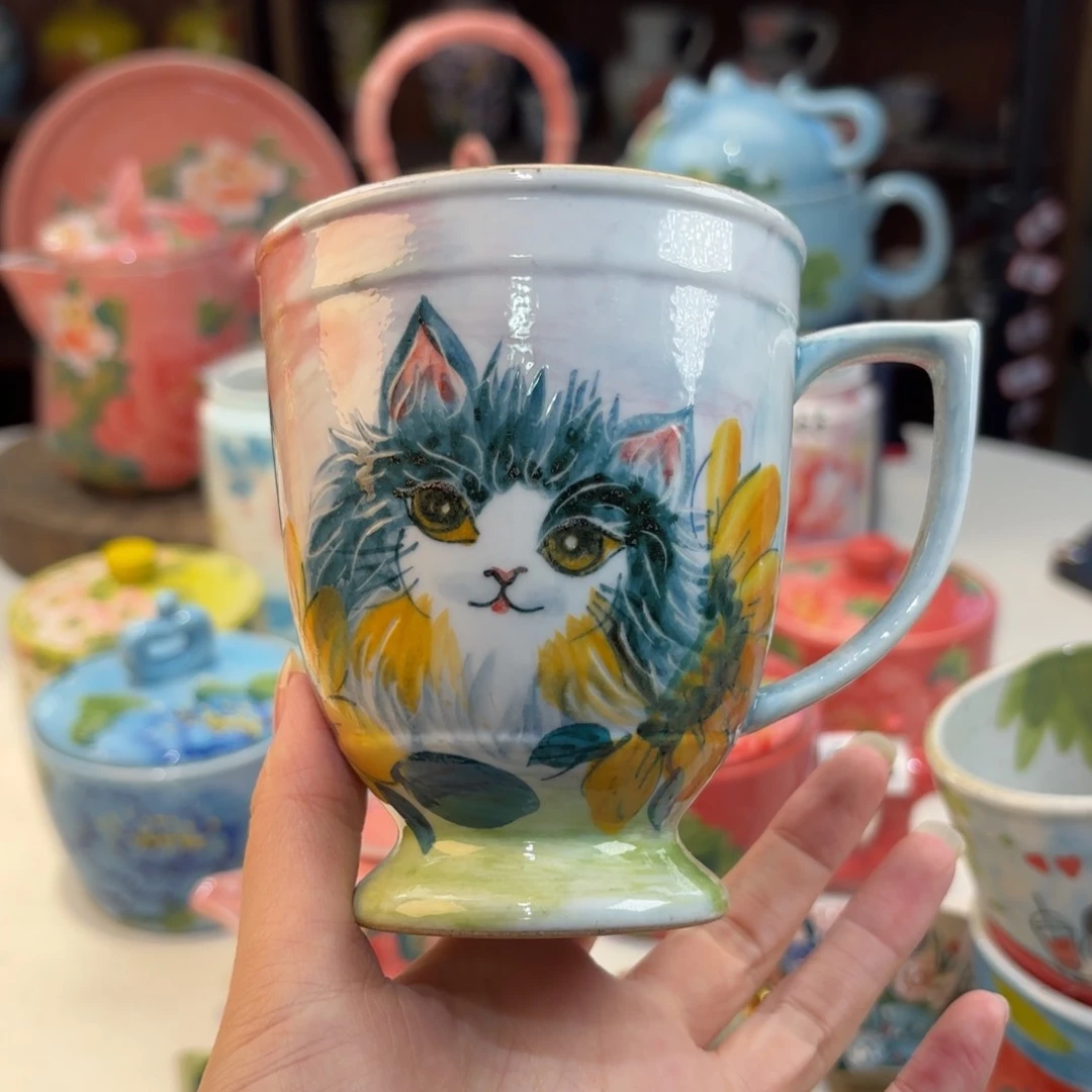 景德镇手绘高温釉下彩陶瓷茶具