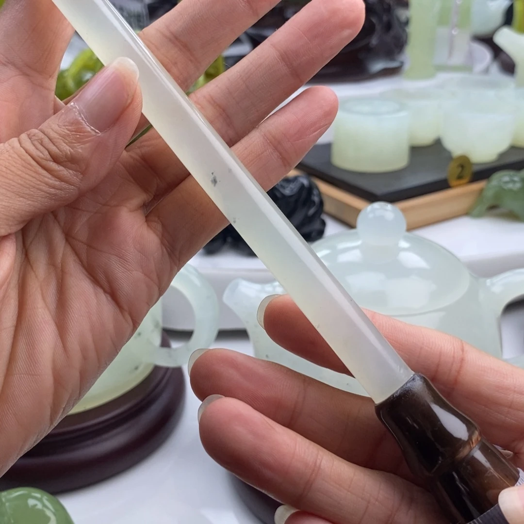 未镶嵌岫玉四大名玉毛笔