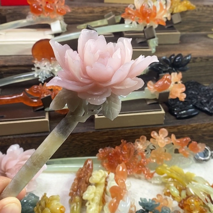 蛇纹石玉合金发饰