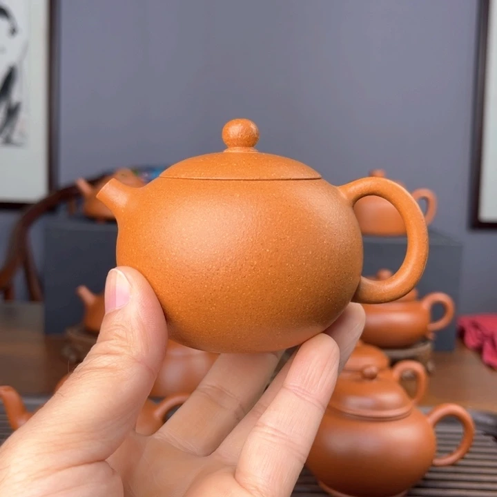 紫砂茶壶西施壶 半手工制作 冷金黄泥料