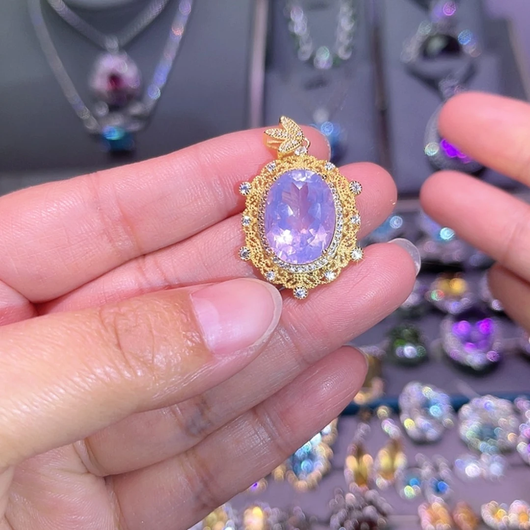 【闪购商品】水晶吊坠(赠链)银S925镶嵌