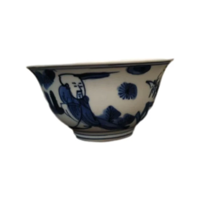 AS0717  明代    人物青花杯
