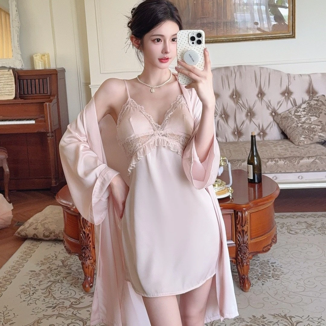 【露丝】2025新款露背性感纯欲风睡裙女法式高级感吊带家居服套装