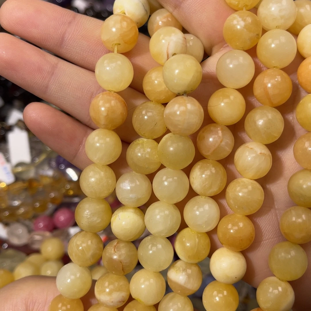 玛瑙/玉髓散珠老黄玉卡12