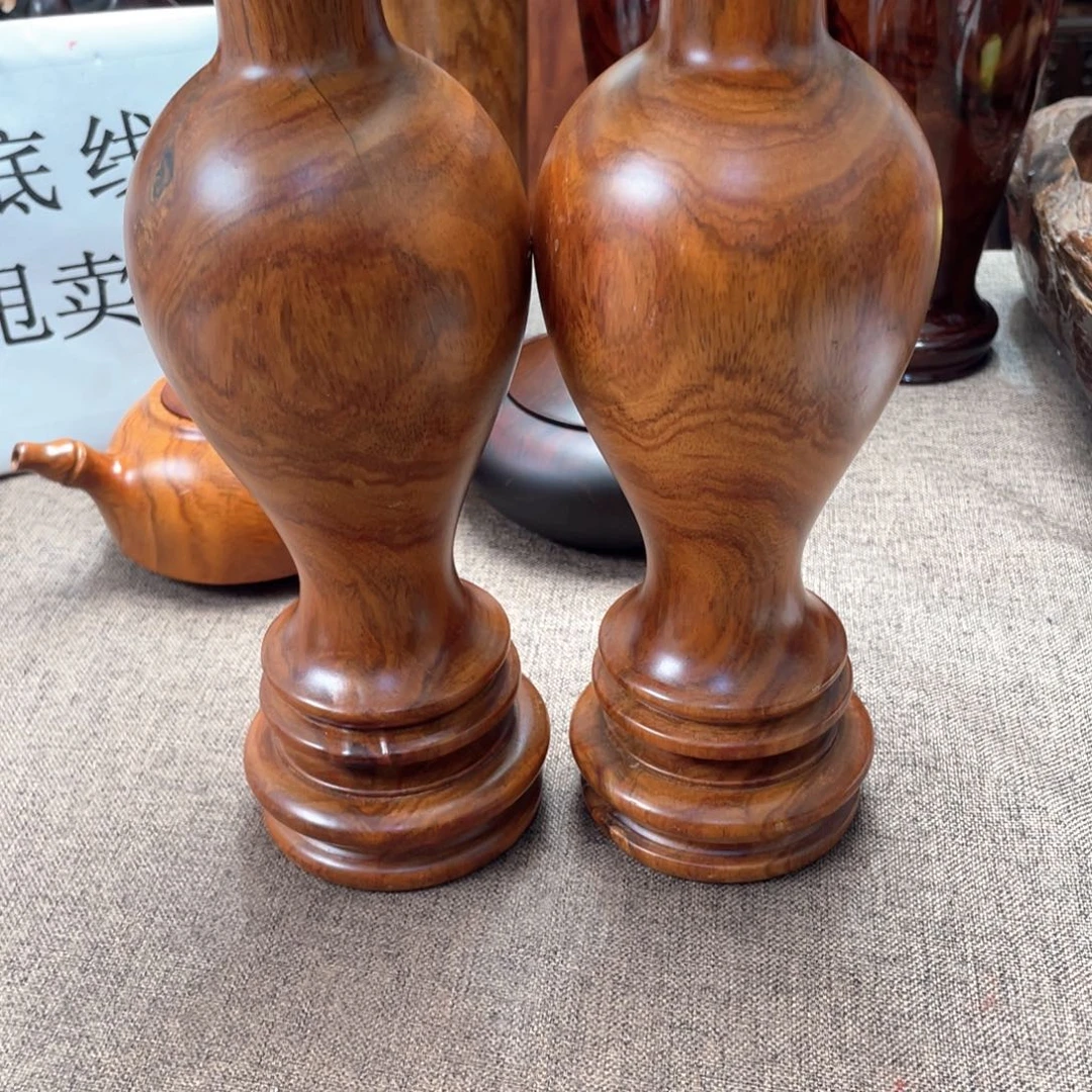 啊***看黄花梨/降香黄檀新料对瓶