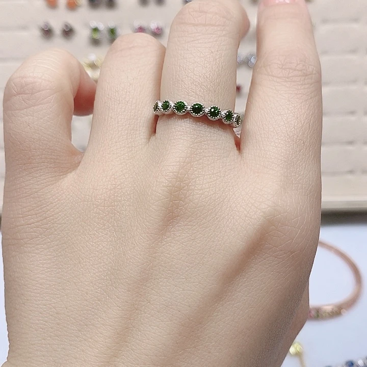 透辉石戒指银S925镶嵌