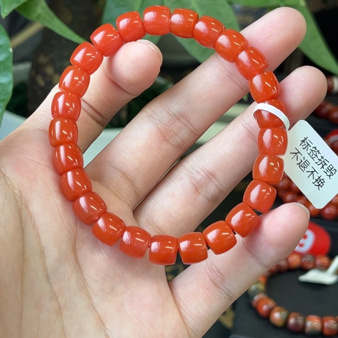 南红玛瑙未镶嵌手链保山滴水洞直切手串8+